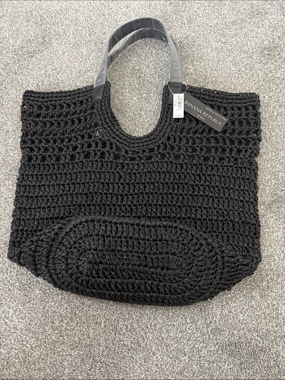 Banana Republic Black Crochet Knit Tote
